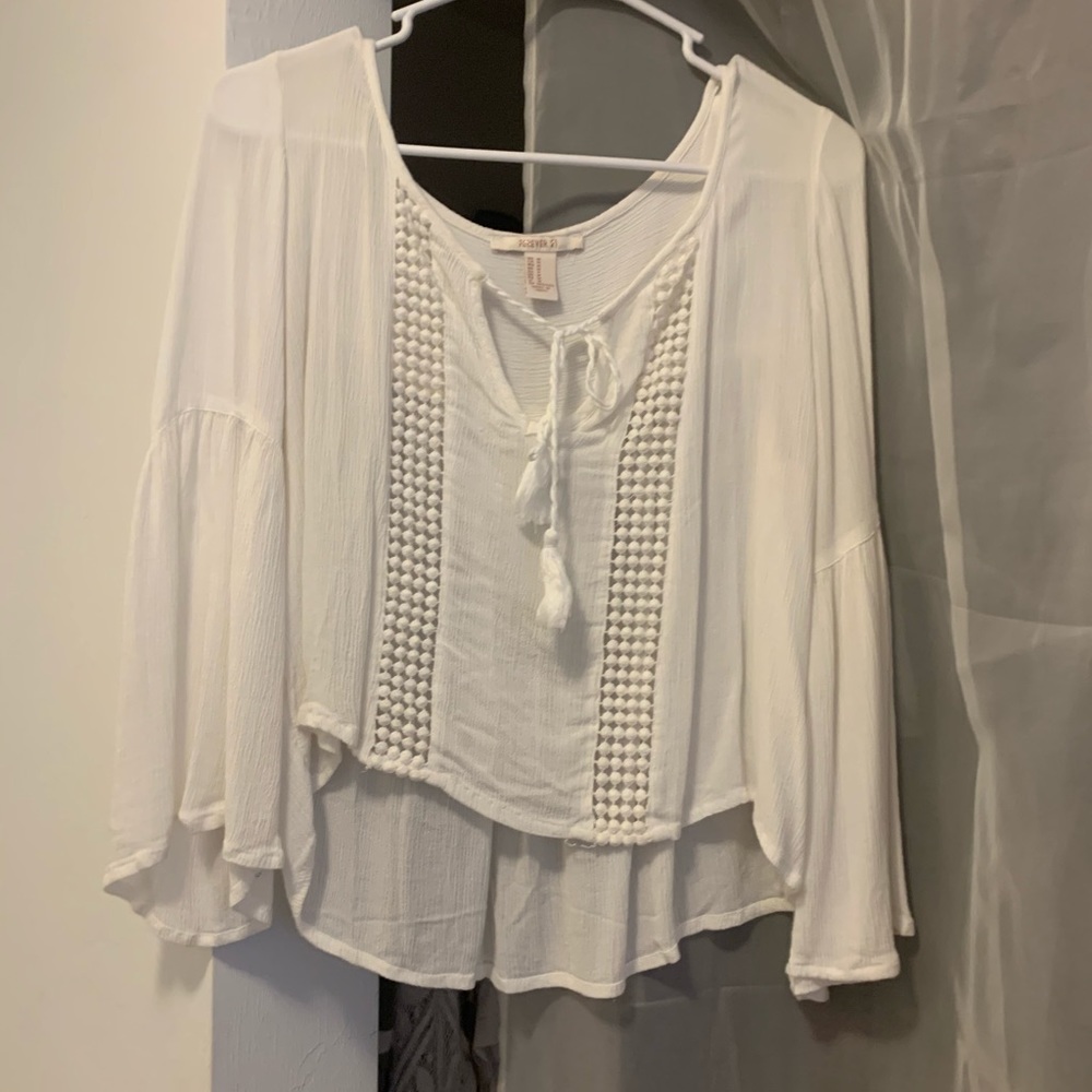 Forever 21 white boho shirt
